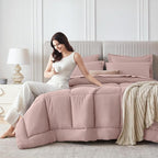 Sasttie California King Comforter Set, 7 Pieces Cal King Bed in a Bag, Complete - Image 8