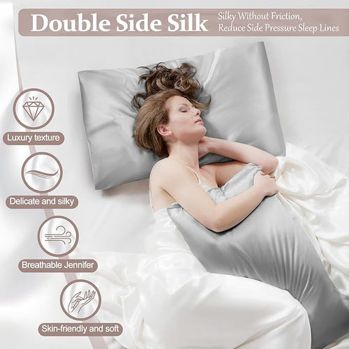 2 Pack 100% Pure Silk Pillowcase - Image 2