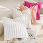 decorUhome Summer Cozy Faux Fur Throw Pillow Covers 16x16 Set of 2 Decorative - Image 7