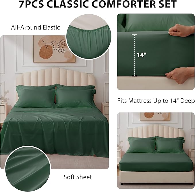 King Comforter Set Emerald Green - Image 3