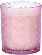 M&SENSE Plum Berry Wood Scented Vegan Soy Candles, Naturally Scented No Toxin by MSENSE