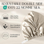 ZIMASILK 22 Momme Adjustable 100% Mulberry Silk Bonnet - Image 2