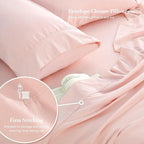 Pink Queen Sheet Set 4 Piece, Soft Breathable Cooling Microfiber Bed Sheets - Image 4