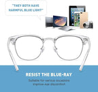 Blue Light Blocking Glasses Vintage Half Frame UV Clear Lens Anti Eyestrain - Image 3