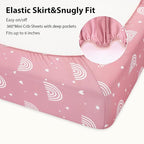 Baby Mini Crib Sheets Girl, Portable 38”x26” Pack and Play Sheets Fitted - Image 7