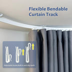 Room Divider Ceiling Mounted Curtains Track Sets Extra Wide Blackout Curtain - Image 5