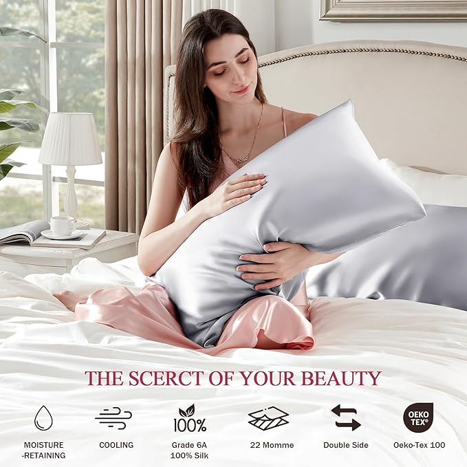 100% Silk Pillow Cases King Size Mulberry Silk Pillowcase - Image 6