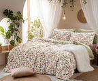 SLEEPBELLA Duvet Cover King, 600 Thread Count Cotton Pink & Yellow & Beige - Image 2
