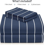 LuxClub 4 PC Cal King Size Sheet Set, Breathable Luxury Bed Sheets, Deep - Image 2