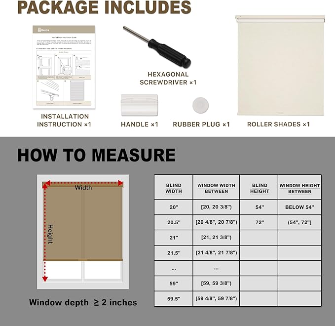 HESTIA No Drill Cordless Blackout Roller Shades Screwless Waterproof Shower - Image 6