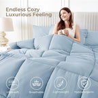 Sasttie Full Size Comforter Sets, 7 Pieces Bed in a Bag Full, Complete Bedding - Image 2