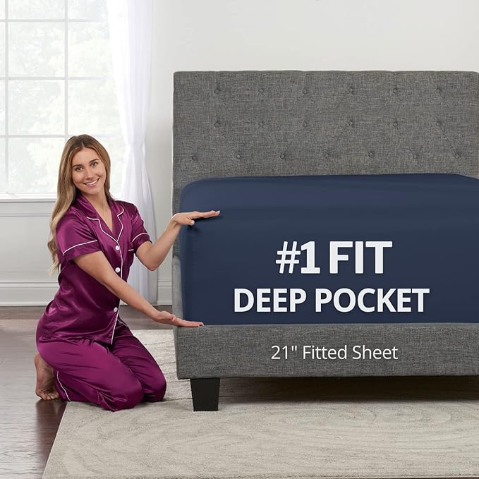 King Deep Pocket Super Extra Deep Pocket King Size Fitted Sheet PERFECTLYFIT by DeaLuxeBedding
