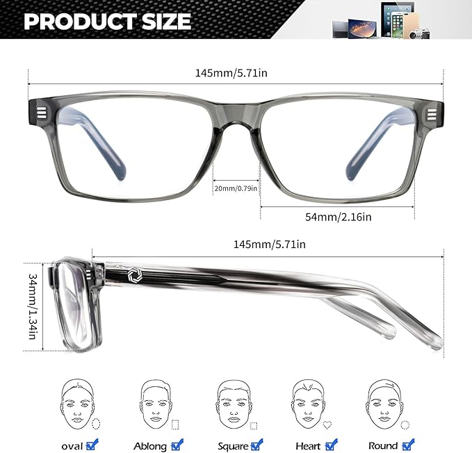 ANYLUV Blue Light Glasses Men Woman, Eye Strain Relief Eye Protection - Image 4