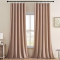 Joydeco Velvet Curtains Rose Beige Blackout Curtains Thermal Insulated 120 by JOYDECO