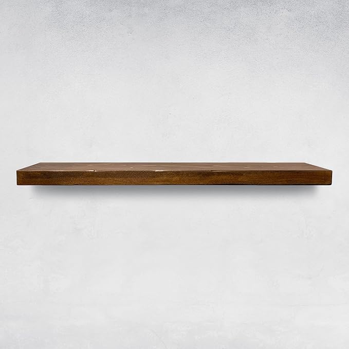 URBANDI, Rustic Floating Shelves, Hidden Bracket, Solid Wood, Heavy Duty - Image 3