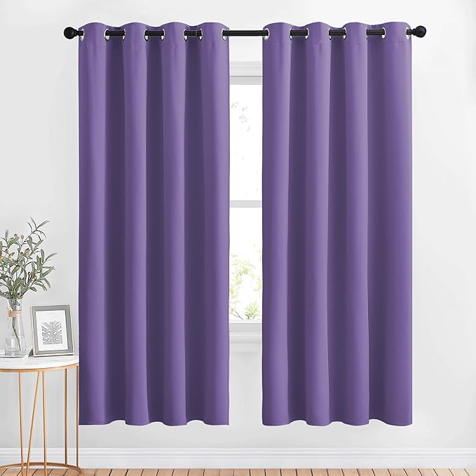 NICETOWN Blackout Lilac Purple Curtains 72 inches Long by NICETOWN