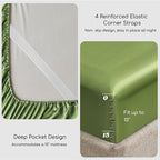 MR&HM Satin Bed Sheets, Twin XL Size Sheets Set - Image 4