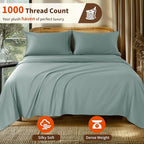 LBRO2M 1000 Thread Count 100% Egyptian Cotton Sheets Set Twin XL, 3 Piece Sets - Image 2
