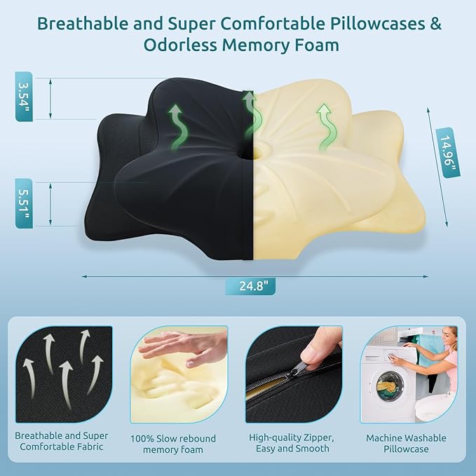 DONAMA Cervical Pillow for Neck and Shoulder Pain Relief, Cooling Contour - Image 2