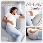 Momcozy Portable Pregnancy Pillow –Memory Foam W Shaped Maternity Great Support - Image 8