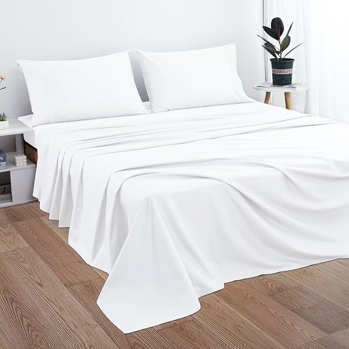 2-Pack Cotton Cal King Flat Sheet Only, 600 Thread Count 100% Egyptian Cotton - Image 5
