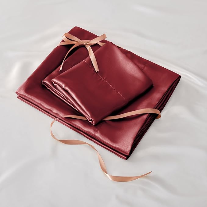 BEDELITE Satin Fitted Sheet and Pillowcases Set, Luxury Soft Similar to Silk - Image 6