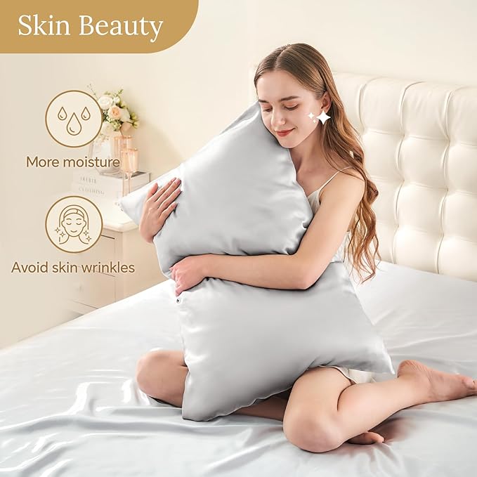 INFIIXSO Silk Pillow Cases 2 Pack Standard Size, Ultra Smooth & Soft Mulberry - Image 3
