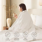 Andency Comforter Oversized King Beige 120x98, 3 Pieces Boho Winter Lightweight - Image 3