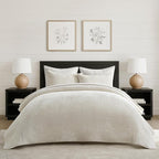 EVERGRACE Velvet Quilt Set Queen Size, Luxurious Soft Striped Channel Bedding by EverGrace