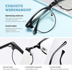 Blue Light Blocking Glasses Vintage Half Frame UV Clear Lens Anti Eyestrain - Image 3