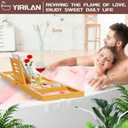 Original Wood Color Foldable Bamboo Bathtub Caddy, Bathtub Tray, Can Place Wine - Image 3