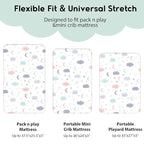 Yoofoss Pack and Play Sheets Fitted, Mini Crib Sheets 2-Pack - Image 3