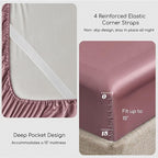 MR&HM Satin Bed Sheets, Full Size Sheets Set - Image 4