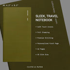 Cloth & Paper Travel Notebook | Graph Notebook – Olive | A5 Slim Grid Paper - Image 3