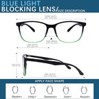 Oilway Blue-Light Blocking Glasses Computer Reading/Gaming/TV/Phones Glasses - Image 3