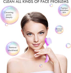 3 Pieces Facial Cleansing Brush Acrylic Handle Face Scrubbers Soft Bristle - Image 2