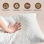 BHZ Down Feather Standard/Queen Pillows Set of 2 Pack, Luxury Hotel Collection - Image 2