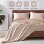 MR&HM Satin Bed Sheets, Queen Size Sheets Set - Image 5