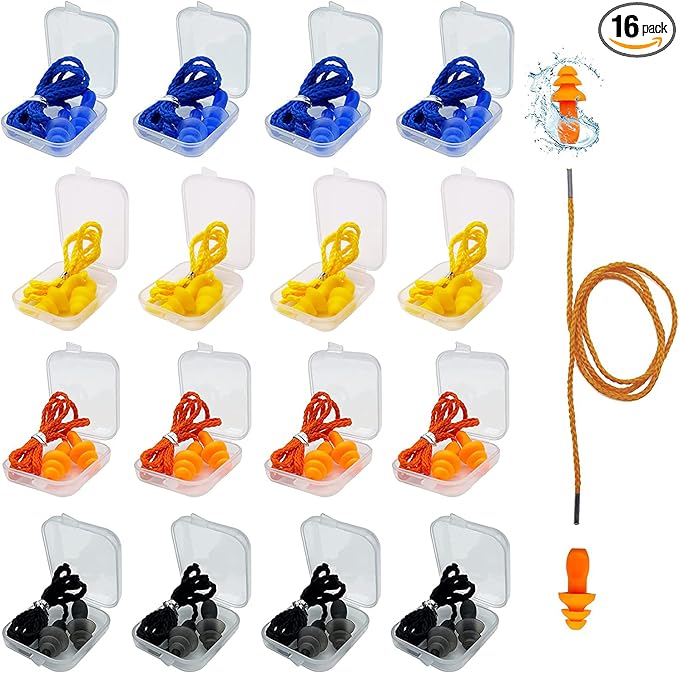 Ear Plugs for Sleeping Noise Canceling, 16 Pairs Reusable Ear Plugs Soft by AXBUS
