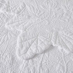 Brandream White Quilt Set King Size Quilt Bedding Set Cotton Luxury Matelasse - Image 6