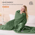 HOMLYNS LuxeHeat Heated Blanket Electric Blanket Twin Size, Soft Flannel Sherpa - Image 6