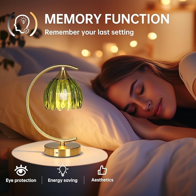 Tulip Table Lamp with 5200mAh Battery & Touch Control, Cordless Lamp with 3 - Image 6