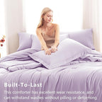 CozyLux Queen Comforter Set Lavender, 7 Pieces Bed in a Bag Queen Comforter Set - Image 3