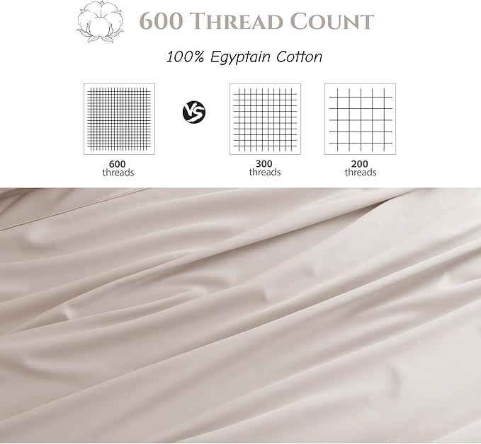 Cotton Flat Sheets Only, 600 TC 100% Cotton Flat Sheet Top Sheet Only, Queen - Image 3