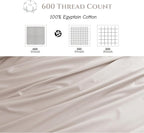 Cotton Flat Sheets Only, 600 TC 100% Cotton Flat Sheet Top Sheet Only, Cal King - Image 3