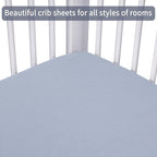 GUNTAIL Crib Sheets for Boys Girls, 100% Cotton Fitted Crib Sheet 2 Pack for - Image 6