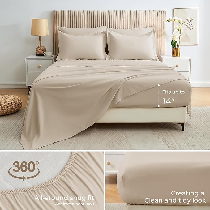 Sasttie Queen Comforter Set, Complete Bedding Set Includes Comforter, Flat Sheet - Image 4