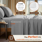 LBRO2M 1000 Thread Count 100% Egyptian Cotton Sheets Set Twin XL, 3 Piece Sets - Image 3