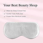 Sleep Mask in Silver, 100% Silk, Pure Mulberry Silk, Light Blocking Eye Mask - Image 2