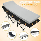CYMULA Camping Cot Mattress 2in Memory Foam Sleeping Pad, Soft Warm Non-Slip - Image 3